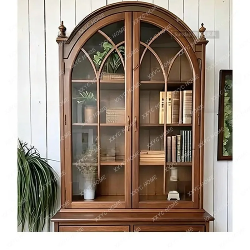 XXFactory Direct Antique Living Room Bookcase Retro Multifunctional Locker Customizable