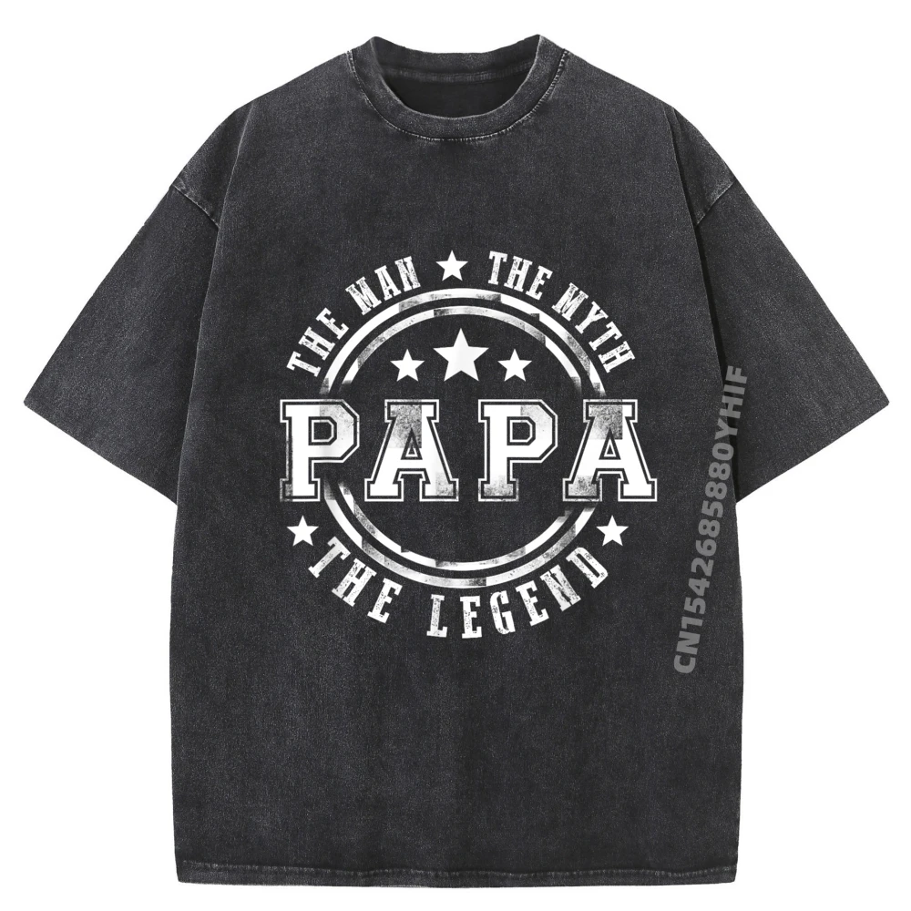 

Брендовая футболка Great The Man The Myth The Legend Papa Father Day, уличная мужская одежда, потертые футболки большого размера для мужчин