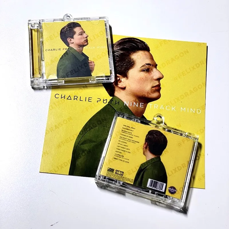 Pop MINI Music CD NFC Keychain Play Song Midnights Keyring CHARLIE PUTH NINE TRACK MIND Cosplay Necklace DIY Lover Pendant Gift