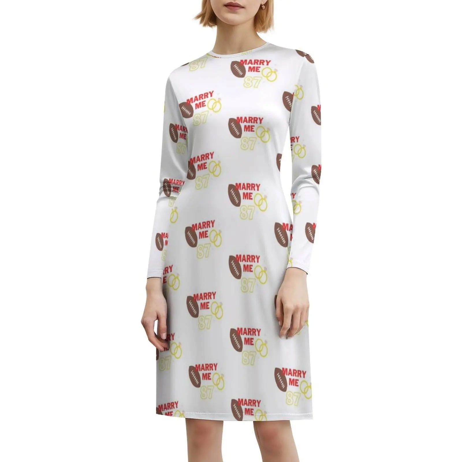 Casar-me 87 estilo preppy mini vestido para mulher a linha solto ajuste casual vestido de dia chefes número 87 87 kelce travis travis vestido