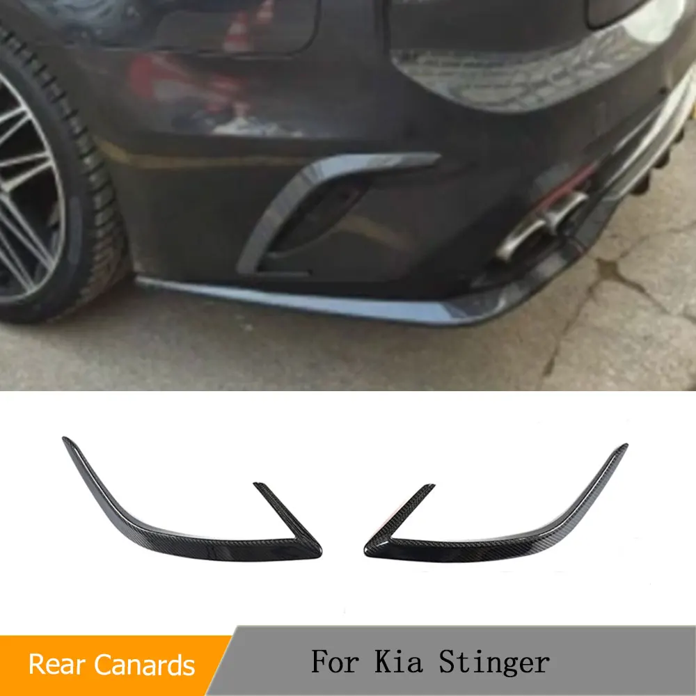 

Real Carbon Fiber Car Rear Bumper Vent for Kia Stinger 2018-2021 Rear Bumper Side Trim Vent Fender Splitter Canard Fins