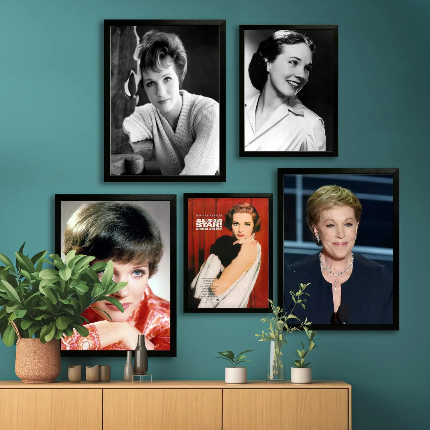 Julie Andrews Canvas Art Poster, Wall Art Picture Print, Modern Family Bedroom Decor Posters,Decorative painting