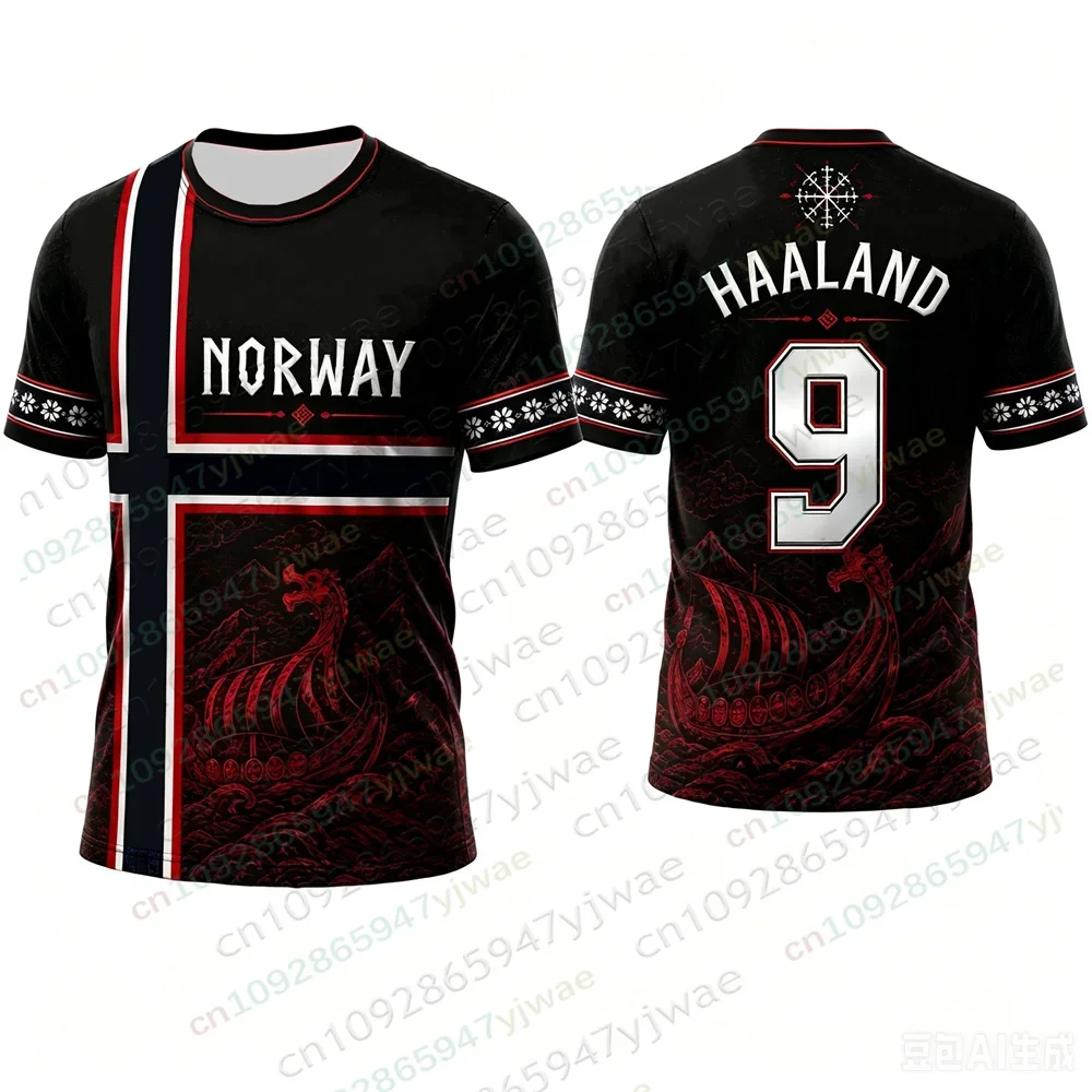 Norway No.9 Haaland Football Jersey Vikings Culture Shirt Breathable Quick Drying Sportswear Fan Gift Adult Children'S T-Shirt