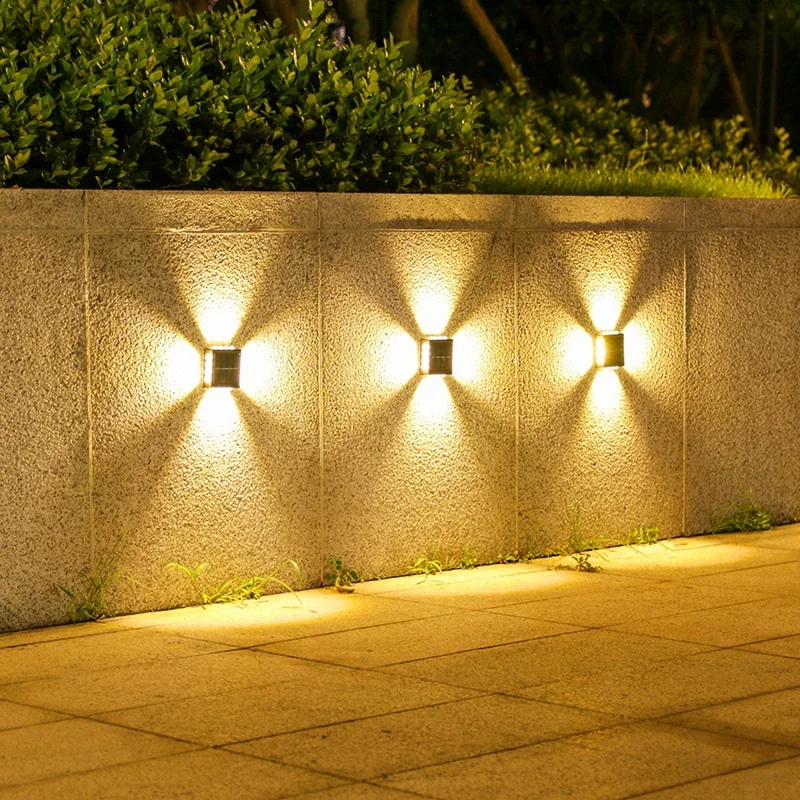 LED Solar Light Waterproof Wall Lamp Outdoor Up And Down Luminous Lighting for Garden Yard Landscape Balcony Home Decoration