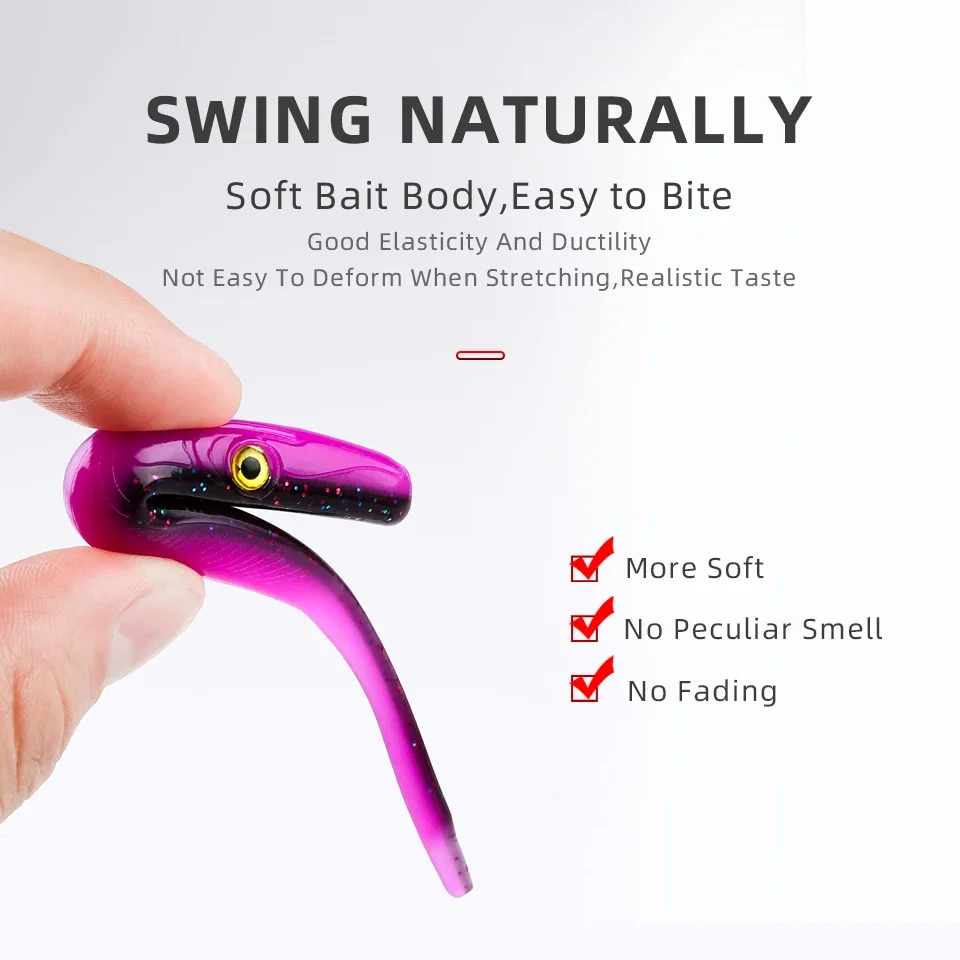 Crazy Slug Soft Shad Lure 18cm 3pcs/bag Fishing Lure Seabass مصنوعی بیت سلیکون ورم Shad Eel Needfish Fishing Tackle