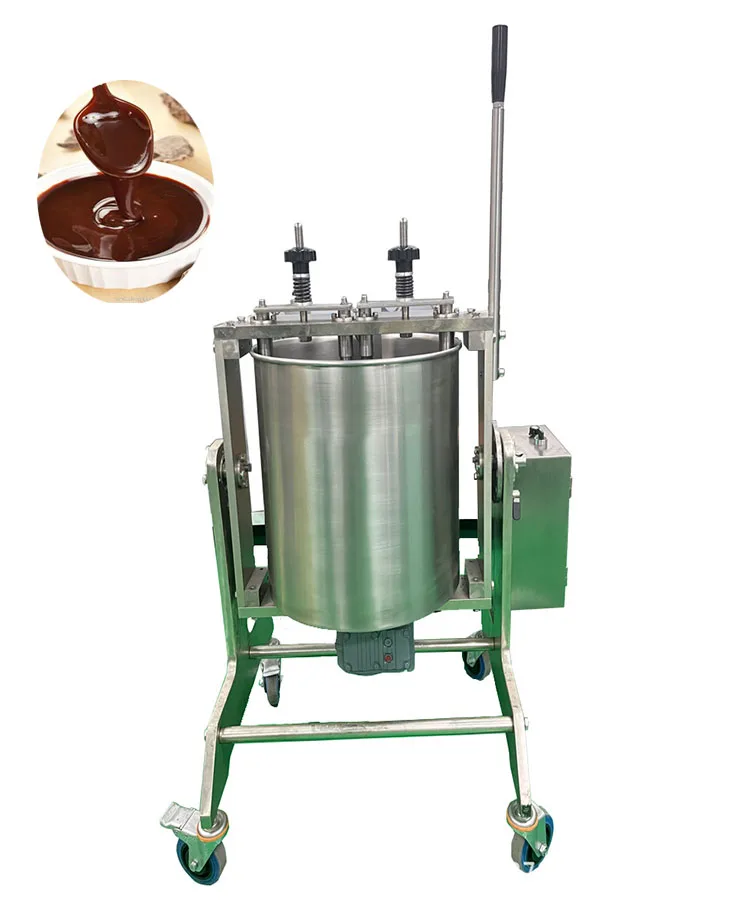 التكنولوجيا الرائدة التلقائي عجلة مزدوجة مطحنة حجر الكاكاو مطحنة الشوكولاته ميلانجر حبوب الكاكاو كسارة خشنة #3