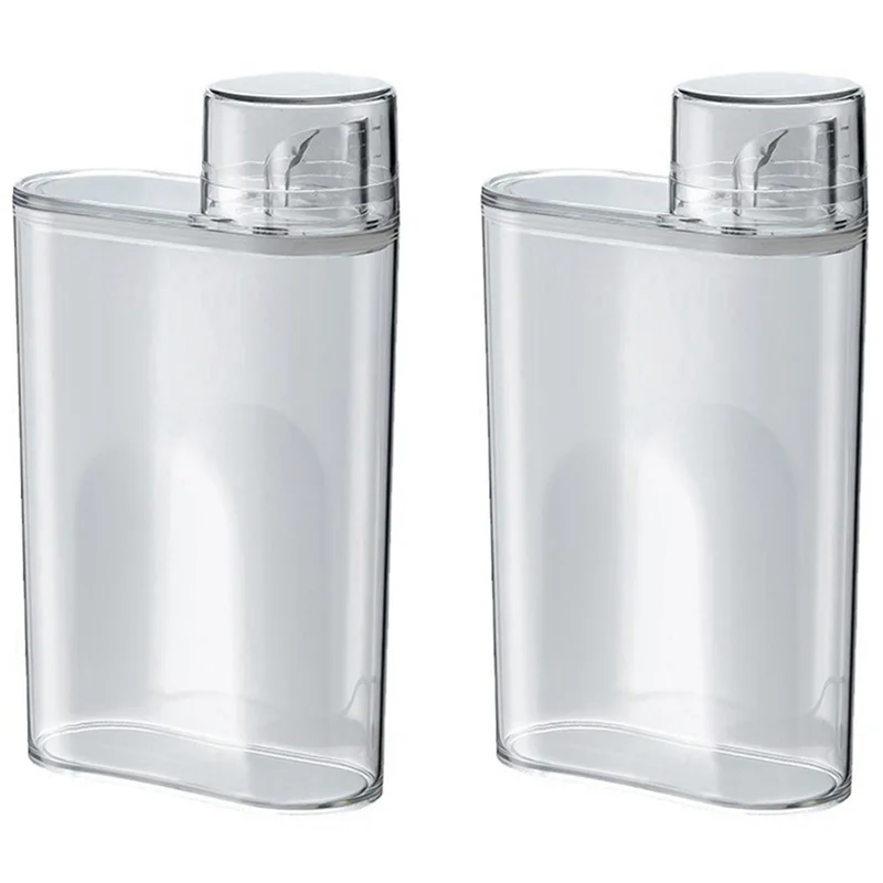 A88E-2X Transparente Waschmittelspenderflasche, versiegelter Tank für Waschmittelpulver, Bleichmittel, Waschküche