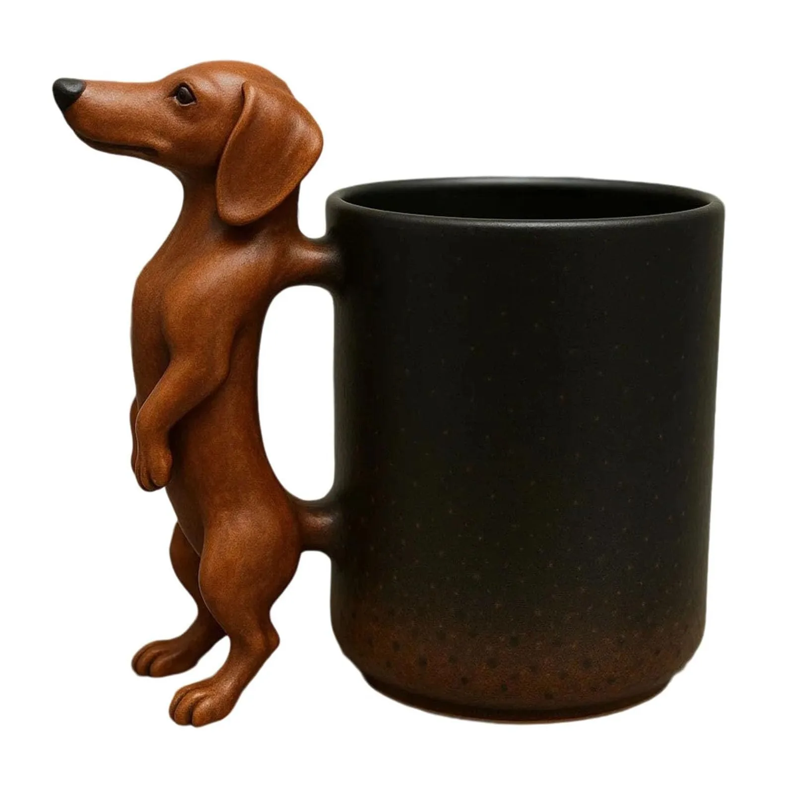 

New Handmade Dachshund Mug, Creative 3D Animal Resin Coffee Cup With Dog Handle, 11oz Funny Novelty Memorial Art Mugs
