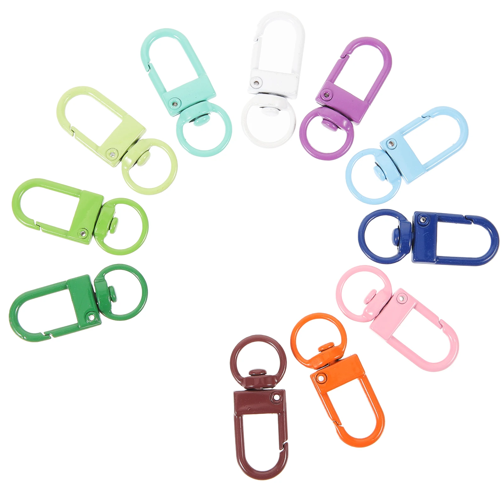 

20pcs Colored Lobster Claw Buckles 12X33mm Metal Keyrings Rotating Clasp Hooks for DIY Bags Jewelry Parts Accessories
