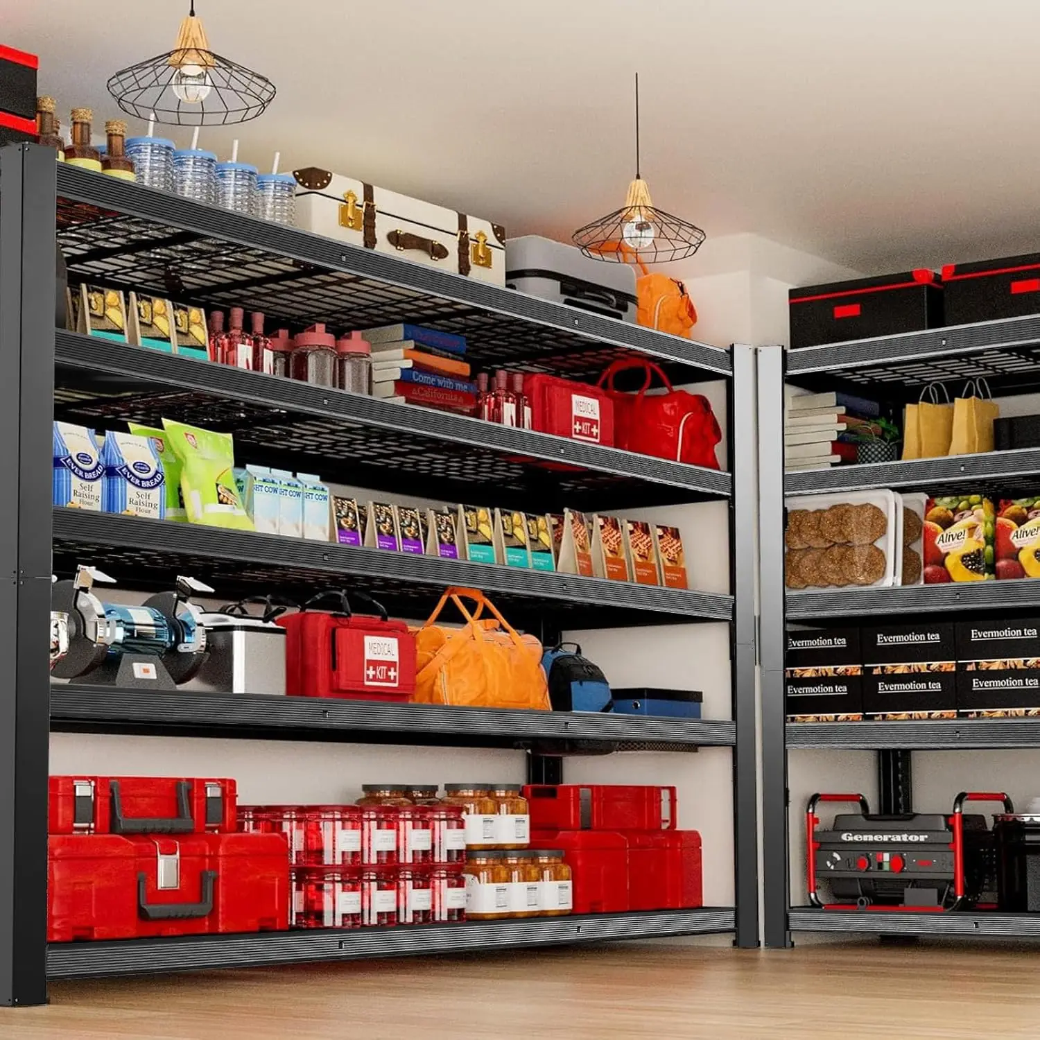 

Прочные гаражные стеллажи, 5-ярусные полки для хранения (84 дюйма В x 24 дюйма Г x 55 дюймов Ш), промышленные стеллажные системы грузоподъемностью 3050 фунтов и на заказ