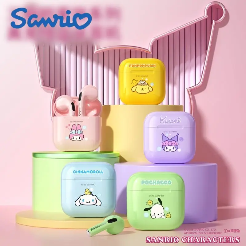 Sanrio Bluetooth наушники Kawaii Space Capsule Cinnamoroll беспроводная гарнитура музыкальные наушники Kuromi для девушек и женщин подарок Animetoy