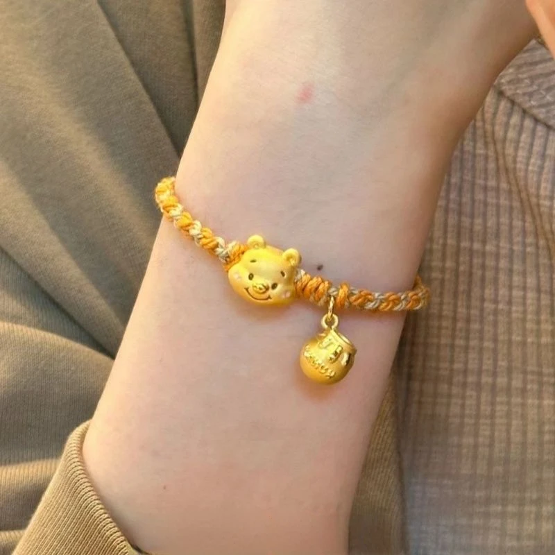 Disney Winnie the Pooh New Student Creative Cartoon Cute Fashion Simple Versatile High-Looking Braided Bracelet Holiday Gift