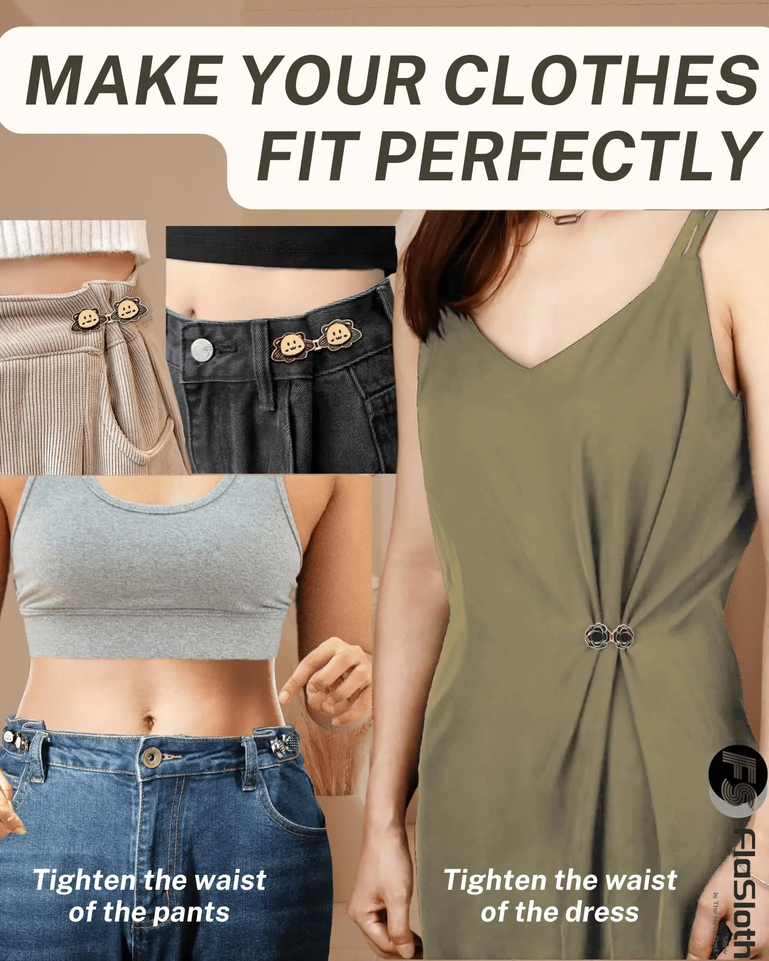 ルーズジーンズとパンツ用のジーンズボタン、パンツウエスト締め、ウエストバンド用の調節可能な縫い付け不要ボタンピン