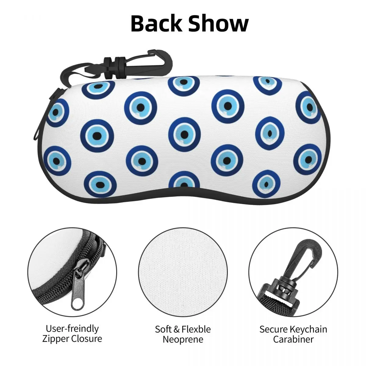 Custom Greek Evil Eye Hamsa Glasses Case Stylish Nazar Amulet Boho Charm Shell Eyeglasses Case Sunglasses Box