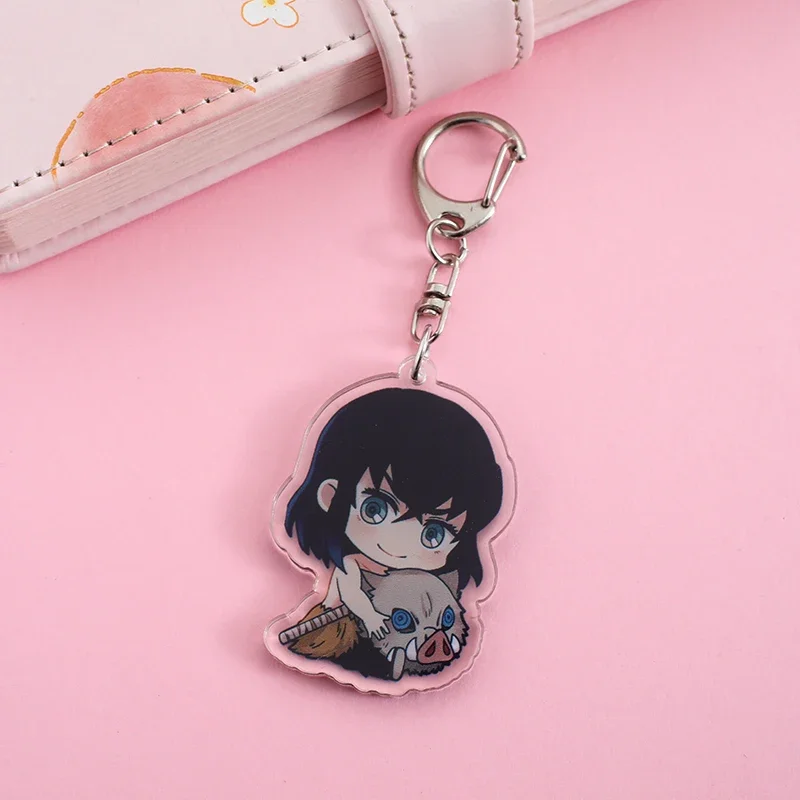 Anime Peripheral Acrylic Keychain Cartoon Character Ornament Key Bag Pendant Clothing Accessories Gifts Demon Slayer