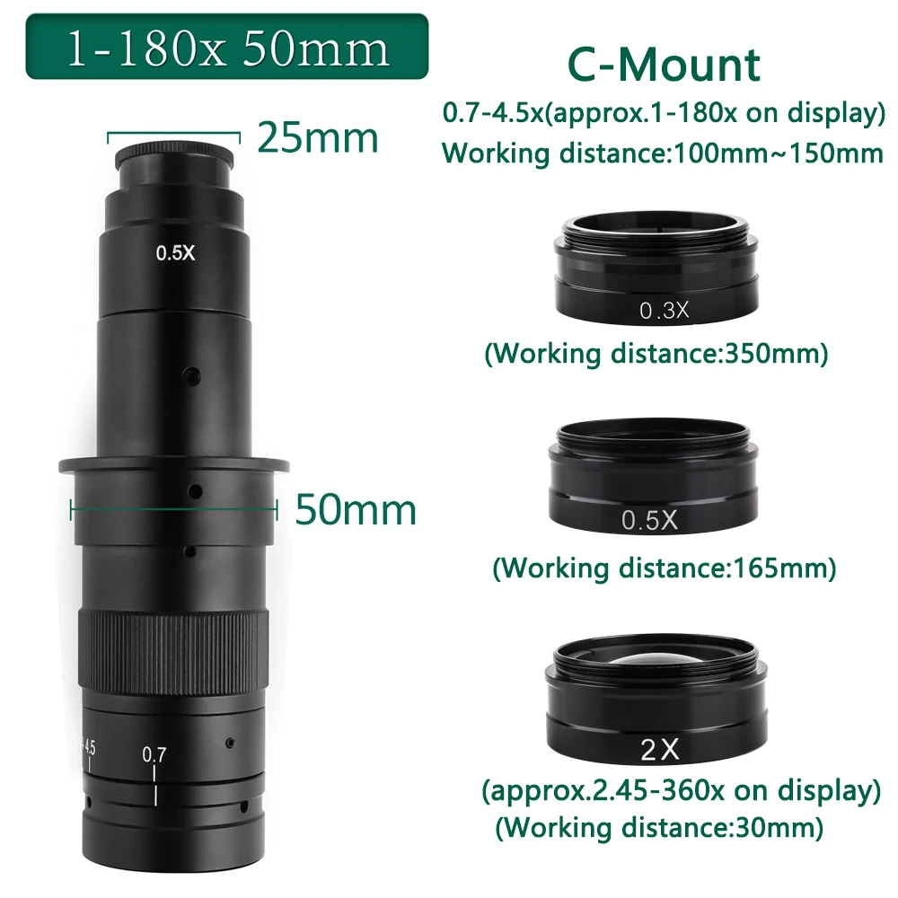 4K Digital Microscope For Electronics Repair 180X 360X Zoom Lens imx678 Industrial Microscope For PCB Soldering ANIMAL THERAPY
