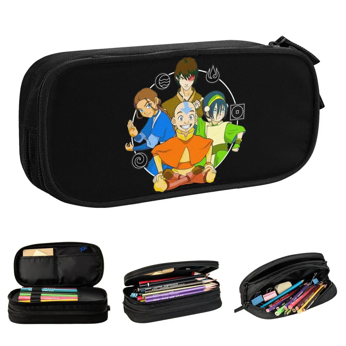 Lovely Avatar The Last Airbender Pencil Case Group Nations Master Class Pencilcases Pen for Student Large Storage Bag Stationery