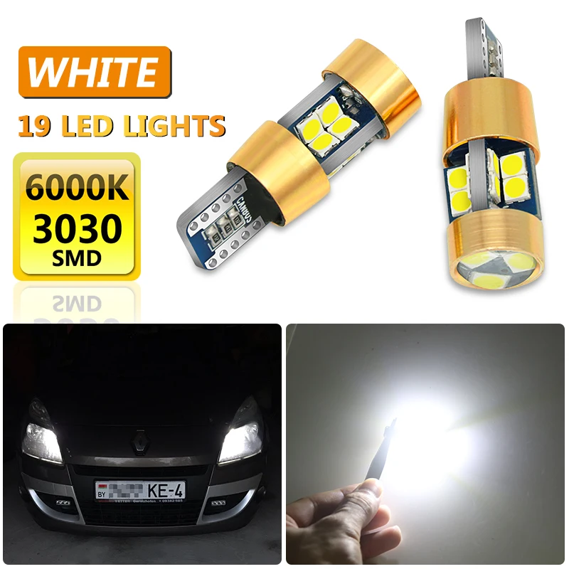 Samochodowa żarówka samochodowa DC 12 V Lampada T10 3030 19 Led Super White 194 168 W5W T10 Led Parking Bulb Auto Wedge Clearance