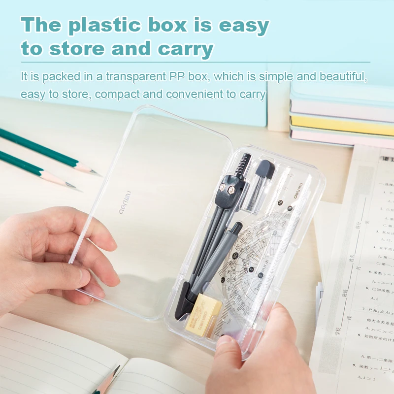 Compass Set Mathematical Drawing Set Tool Professional Multifunctional Ruler School Supplies 7pcs/Set Drafting Set