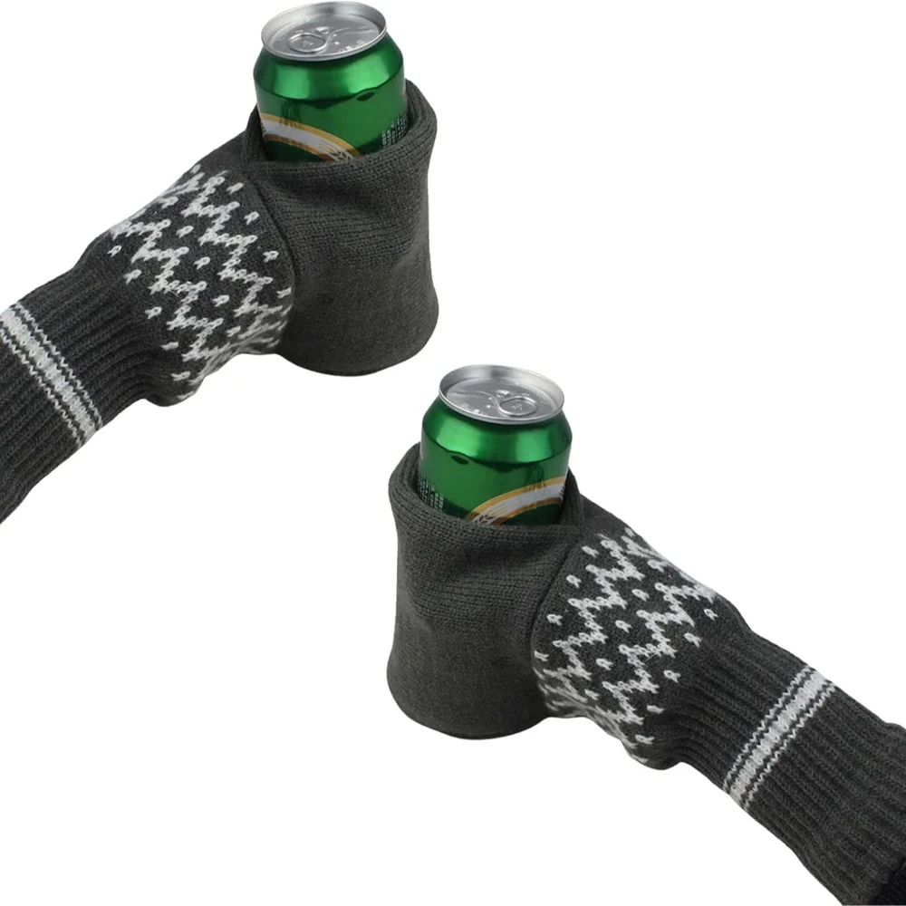 Beer Mitten Gloves Beer Mitt Knit Stitched Drink Mitt Holder for Beer Beverage Insulating Glove Beer Holder