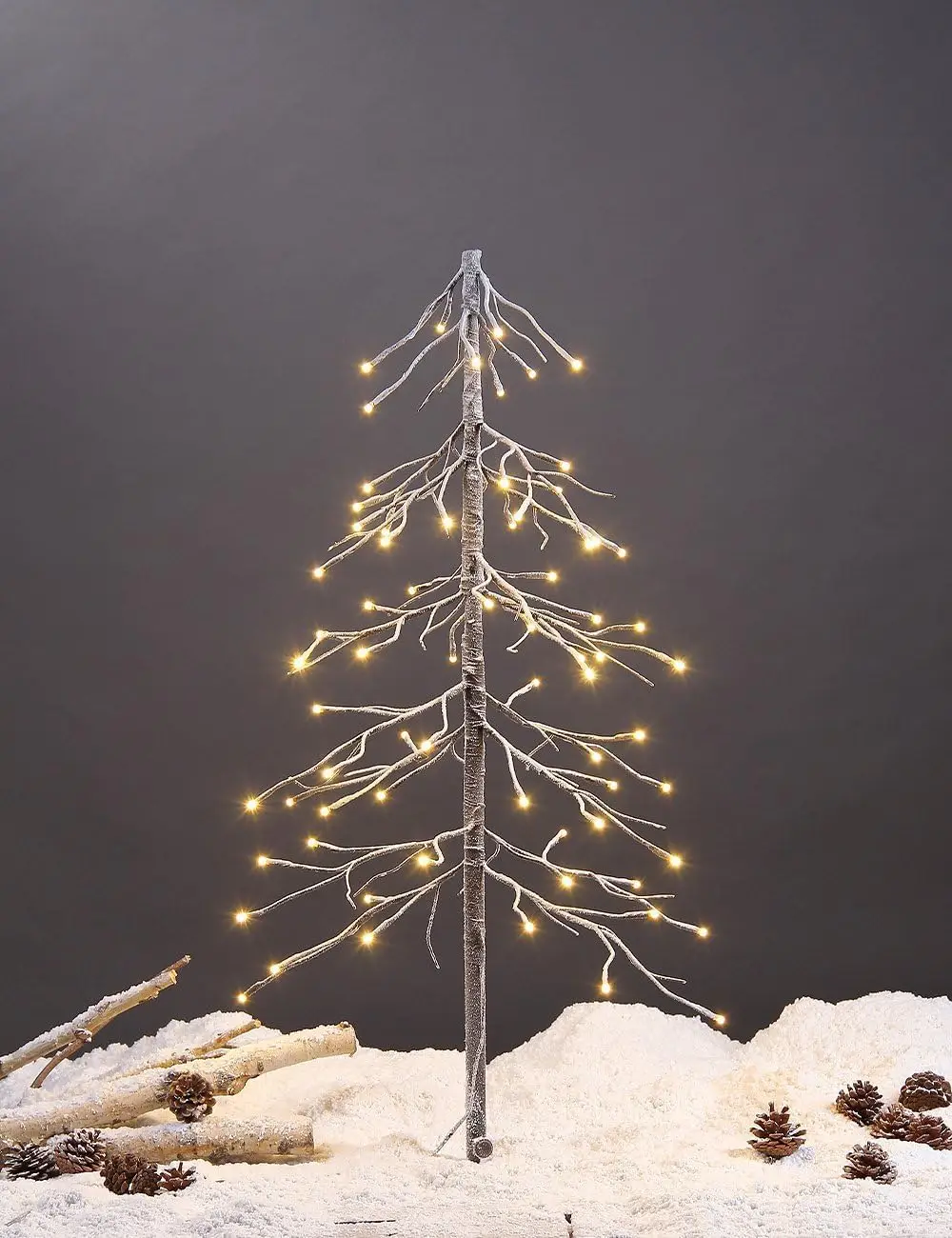 

3 ft. Snowy Fir Tree, 72 LED Lights, for Indoor and Outdoor Use, Warm White, for Home Festival Party Christmas (3FT)