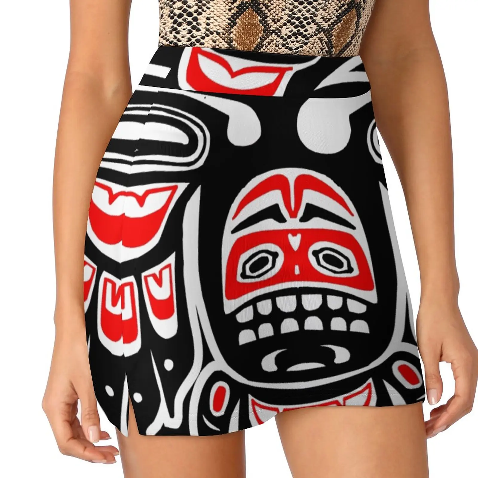 Alaskan Eagle Women's skirt Aesthetic skirts New Fashion Short Skirts Inuit Tlingit Alaska Eskimo Seattle Pacific Pacific North