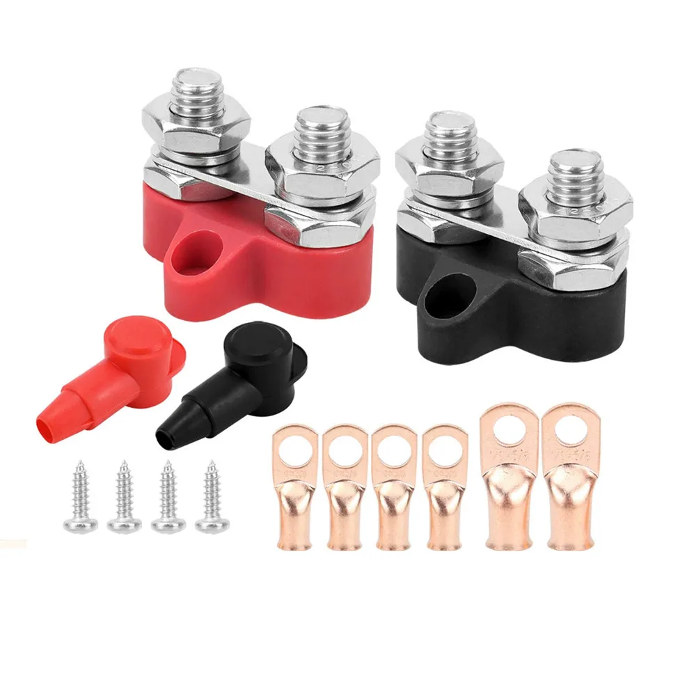 

Bus Bar 12V 250A Power Distribution Block Dual 3/8" Studs Marine Battery Bus Bar Junction Block for Automotive Car Boat ﻿