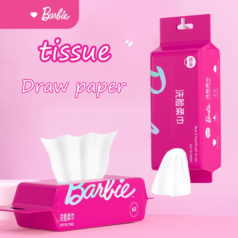 Barbie Face Towel Pure Cotton Wet Dry Use Extract Hanging Cotton Washcloth Portable Kawaii Student Exquisite Daily Necessities