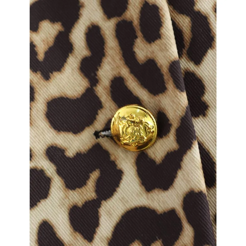 TRAF-Chaqueta corta con estampado de leopardo para mujer, abrigo de manga larga con botones a la moda, prendas de vestir exteriores informales, otoño