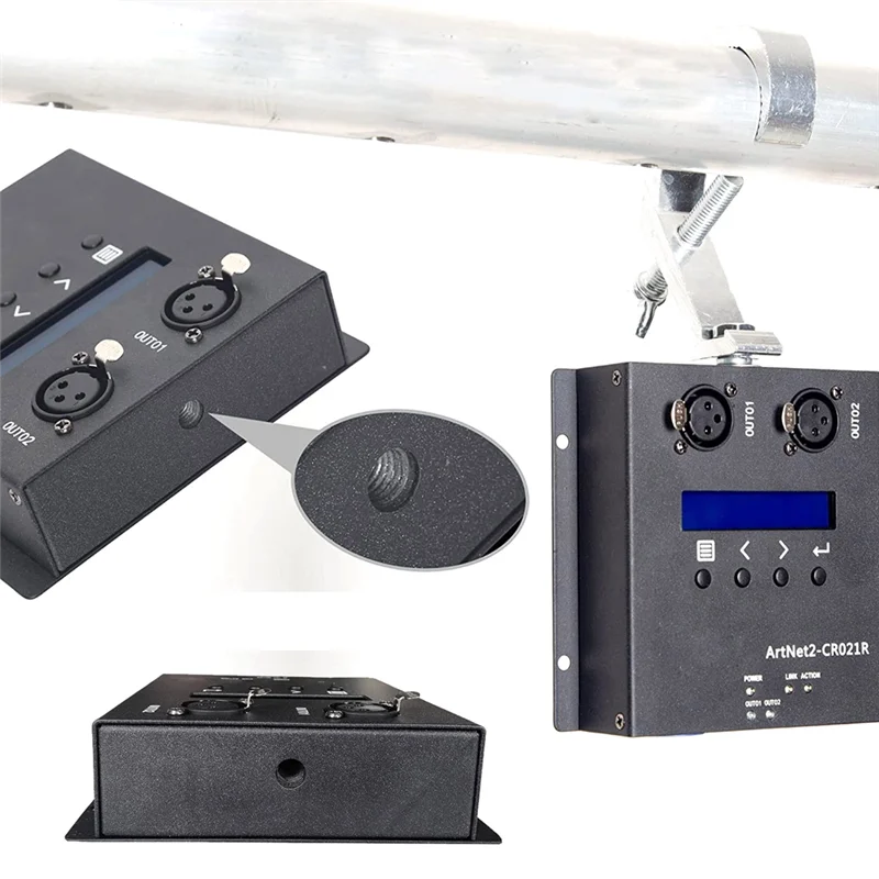 Confiable-ArtNet DMX 512 Controlador de iluminación Ethernet Interfaz 2 Caja convertidora Touch MA2 US Plug-ABDQ