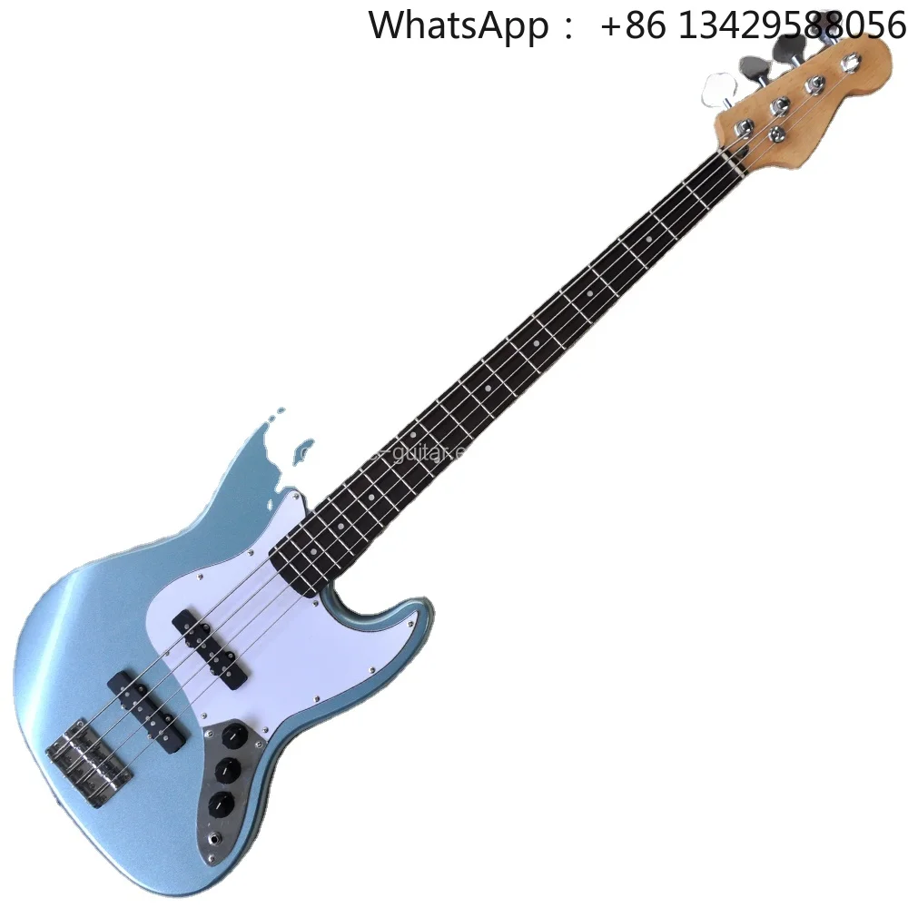 Flyoung 4 Strings Electric Bass Guitar Factory High QUality Guitars Light Metal Blue Bass