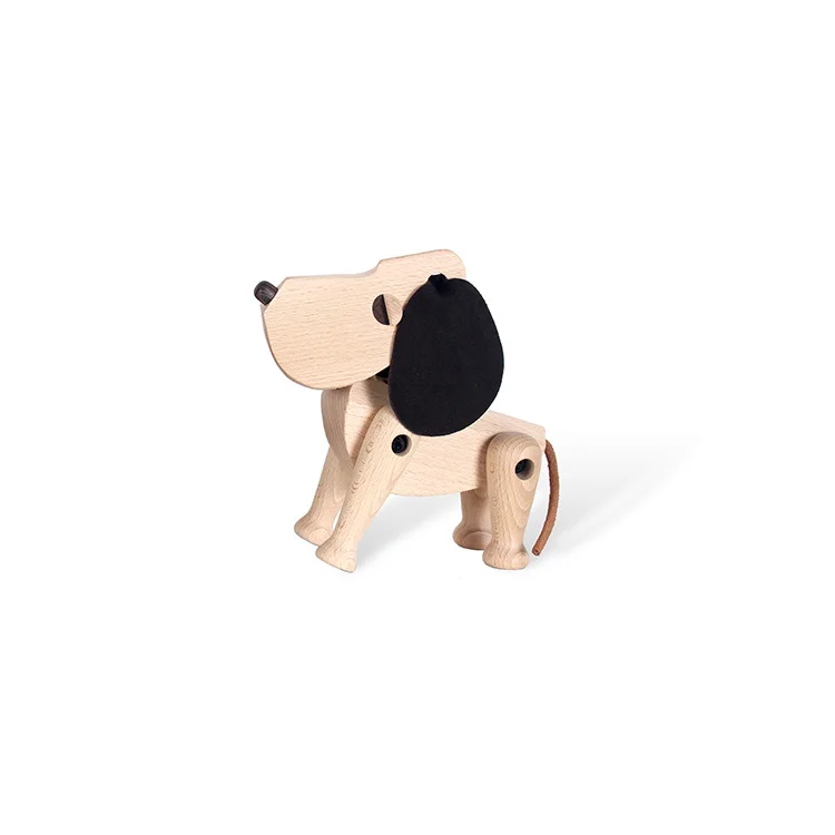 

Nordic Denmark Birthday Gifts Creative Gifts Wooden Animals Home Soft Decoration Crafts Solid Wood Puppy Ornament