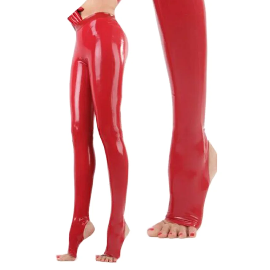 

Sexy Latex Women Men Rubber Leggings Stirrups Pants Handmade Gummi Clothing S-LTW080