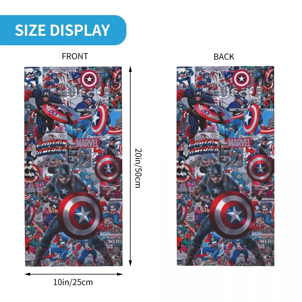 Custom Captain America Bandana Neck Gaiter for Ski Hunting Women Men Wrap Scarf Balaclava Warmer