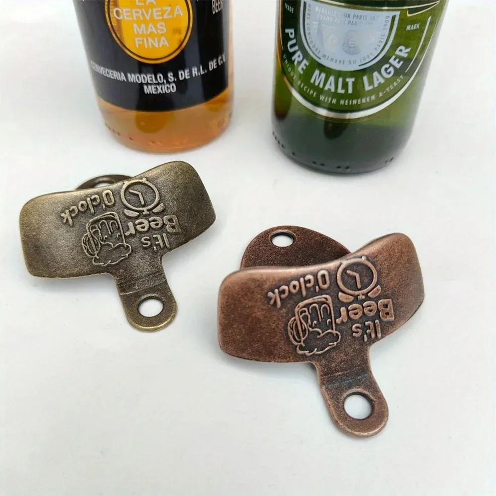 1pc It\'s Beer\'O Clock Bottle Opener Wall Mounted with Screws Vintage Retro Beer Opener BBQ DIY Tools Bar Decor Kitchen Gadgets