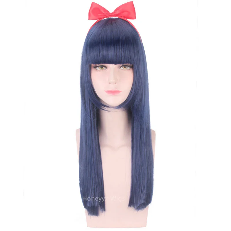 Honeyyx Pop Neat Bang Purple Wig, Médio Longo, Cos com Clip Wig, Uso Diário para Cosplay, Pop e Pipi