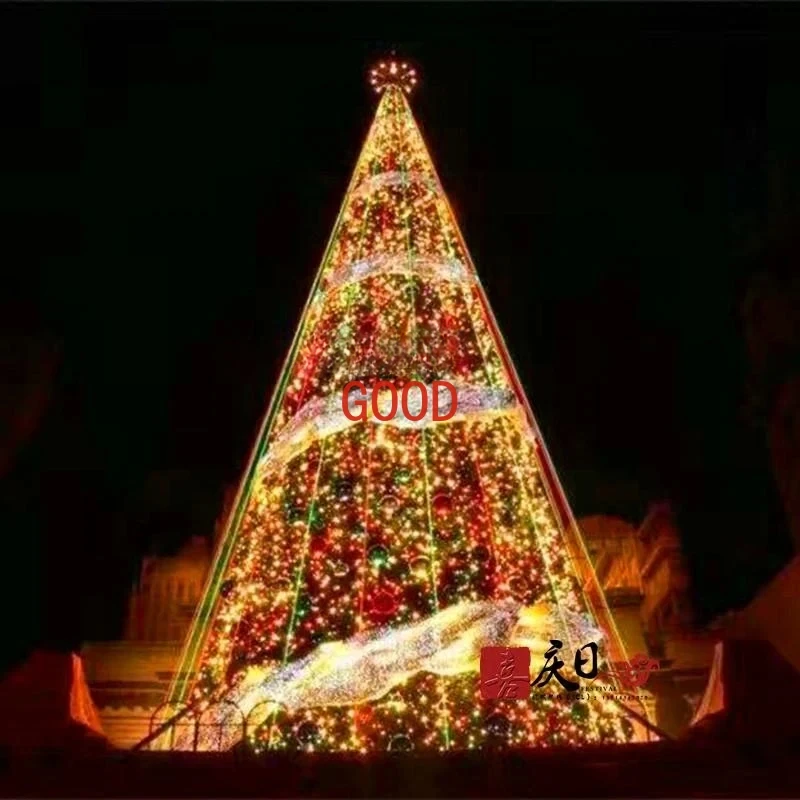 Grande albero di natale con cornice 5m 6m 7m pacchetto albero di natale quadrato all'aperto