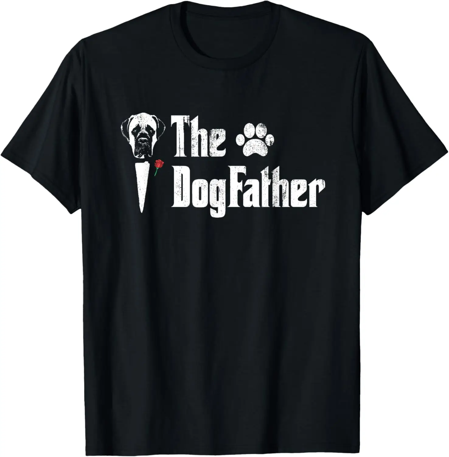 The Dogfather English Mastiff Dog Dad Tshirt Father's Day G