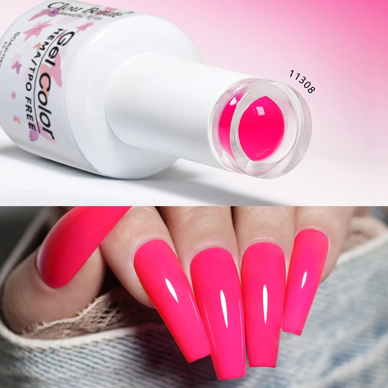 Clou Beaute 15ml Jelly Nude Gel Nail Polish TPO FREE Vernis Semi Transparent Gel UV Nail Art Varnish Manicure TOP BASE COAT