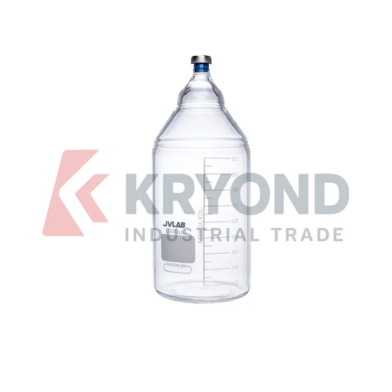 1000ml Anaerobic Glass Bottle High Sealing Reagent Bottle 20mm Aluminum Cap Butyl Stopper Laboratory Container Research Use Set