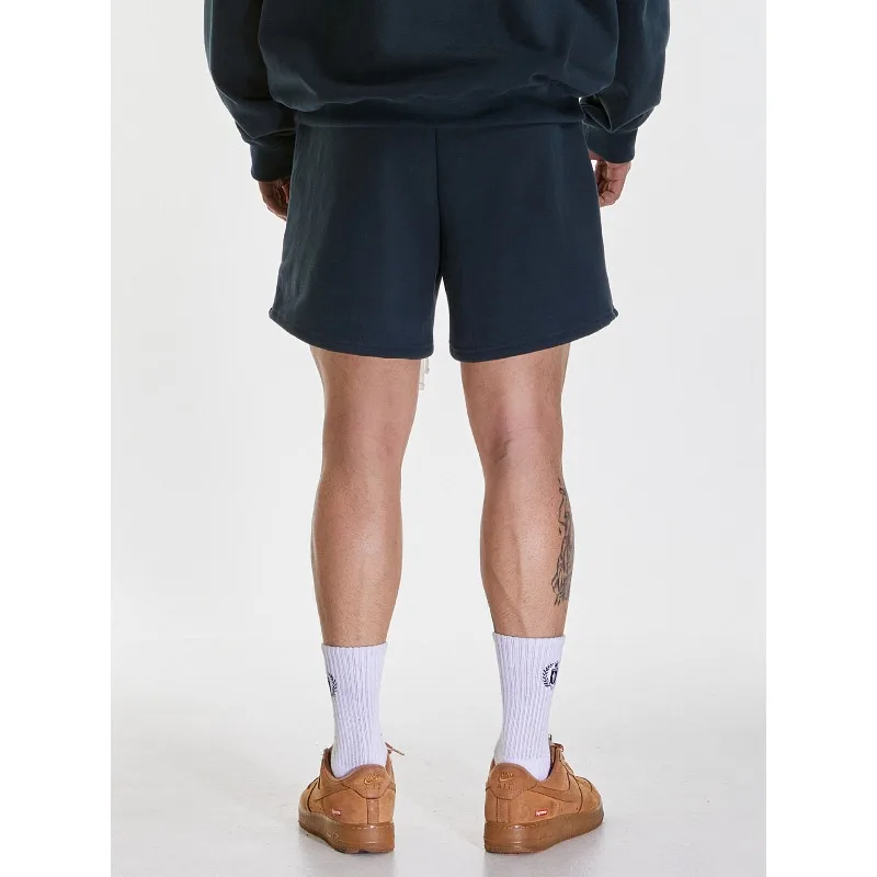 American sports fitness shorts men's summer solid color breathable quarter pants trendy running basketball pants DK27