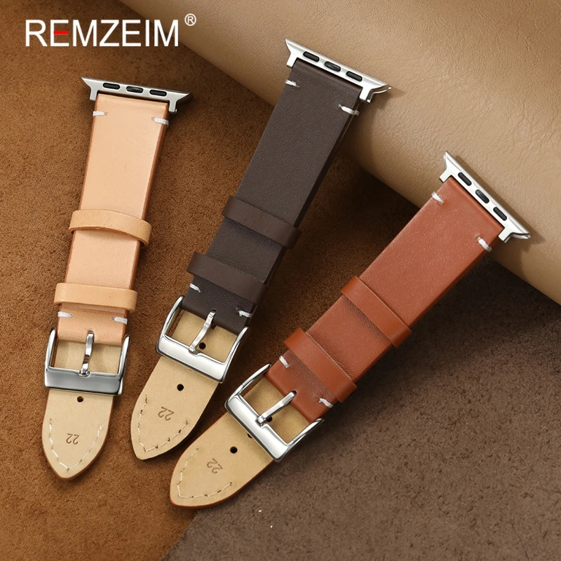 

Men Women Casual PU Leather Watch Strap for Apple Watch Bands 38/40/41/42/44/45/46/49mm for Iwatch 1-10 SE Ultra 2 Wrist Belt