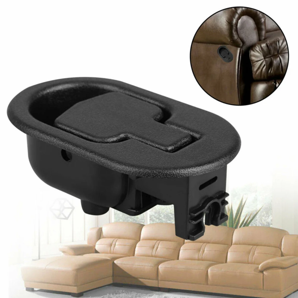 Chair Pull Handle Black Oval Pull Handle  Sofa Couch Release Recliners Handle Lever Parts Furniture Hardware