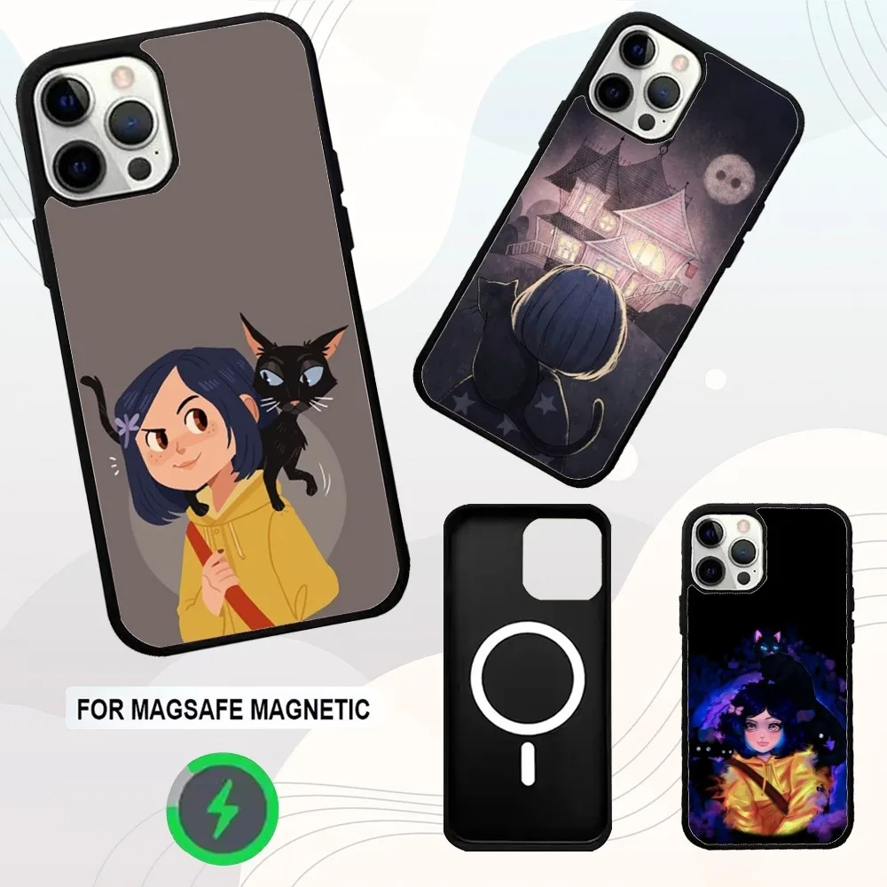 

Cartoon C-CoralineS Phone Case For iPhone 16e,16,15,14,13,12,11,Plus,Pro,Max,Mini Magsafe Magnetic Wireless Charging