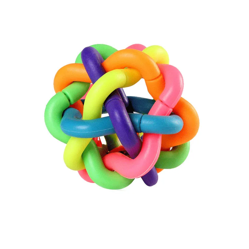 Colorful Bell Woven Toy Popular Dog Bite Resistant  Rubber Pet Chewing Playing Fetching Nice Ball Products