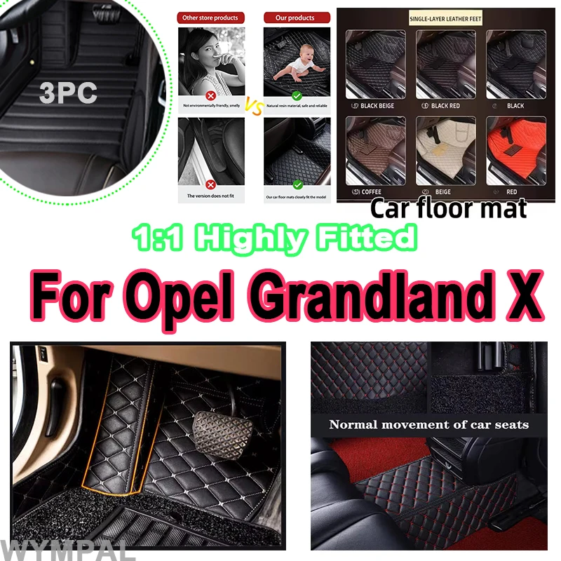 

Luxury Floor Mat For Opel Grandland X 2017~2022 Carpet Car Mats Fully Set De Carro Car Mats Floor Car Anti-dirty Pad