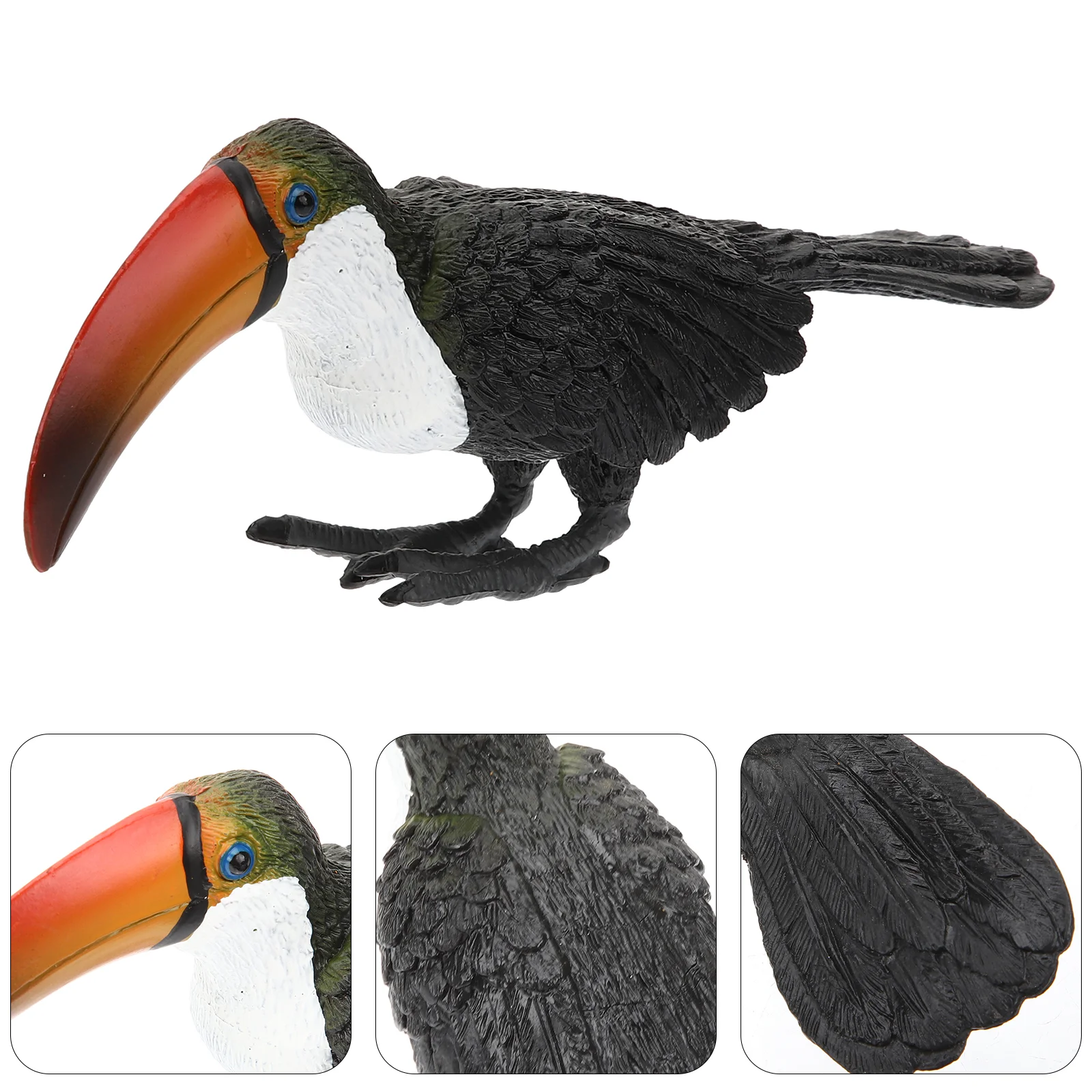 Artificial Bird Toucan Figurine Statue Model Decor Toys Ornament Table Animals Dining