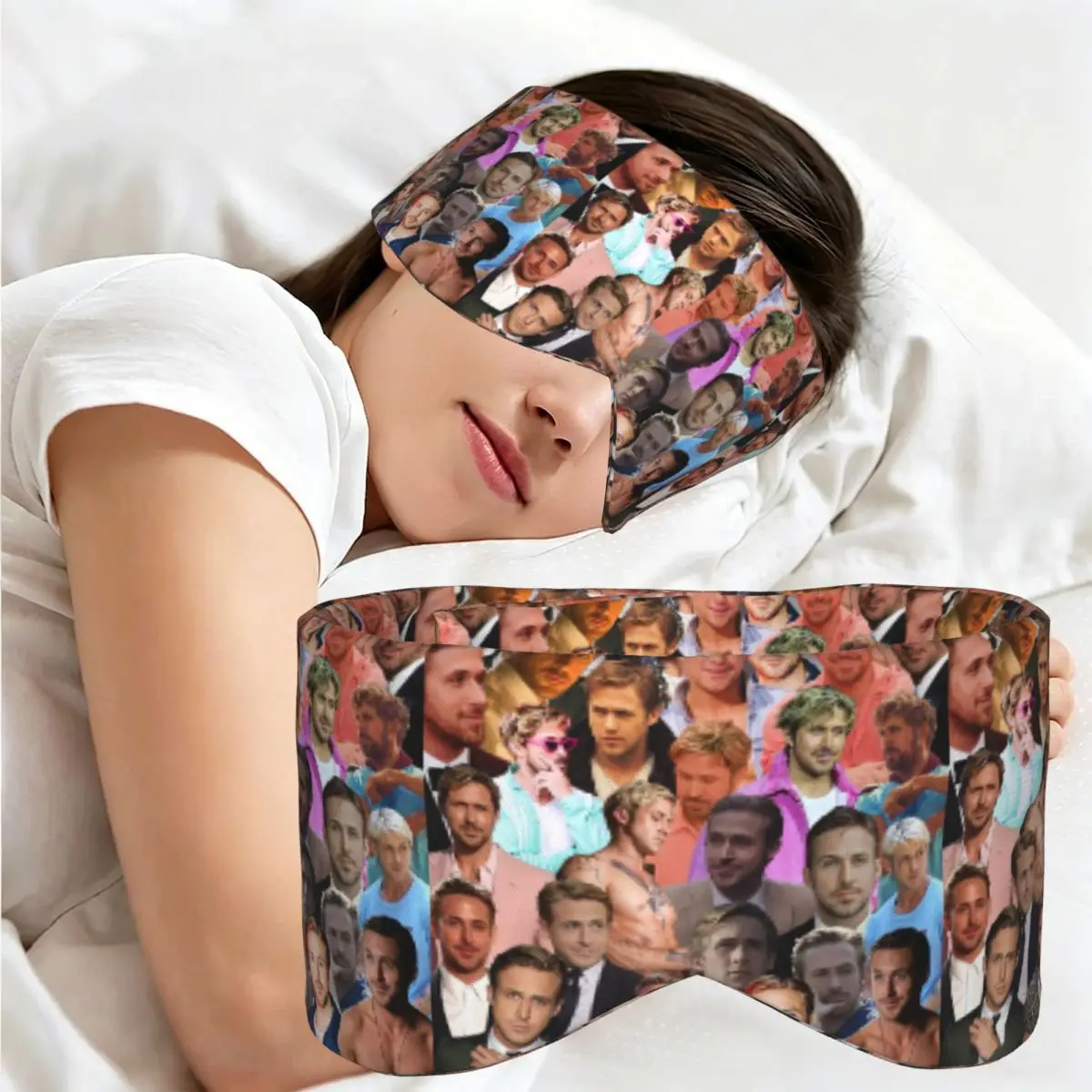 Ryan Gosling Photo Collage sleep eye mask Light Blocking Portable Eye Cover for Girls Boys Travel Party Gift Eyeshade eyepatch