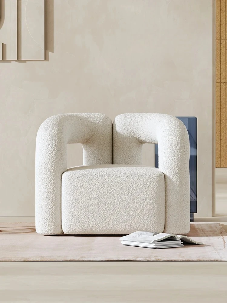 

Light Luxury Leisure Chair Living Room Modern Minimalist Couch Designer Model Lambswool Single Conference Chair