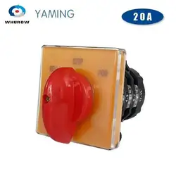 Kam Anahtarı 3 Pozisyon 3 Faz 20A İleri-Geri Seçici Döner Geçiş Ana Anahtarlar Motor Kontrol Devresi T-16EXF64D-3